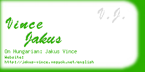 vince jakus business card